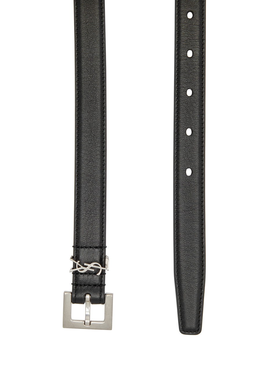 Logo leather belt - 3