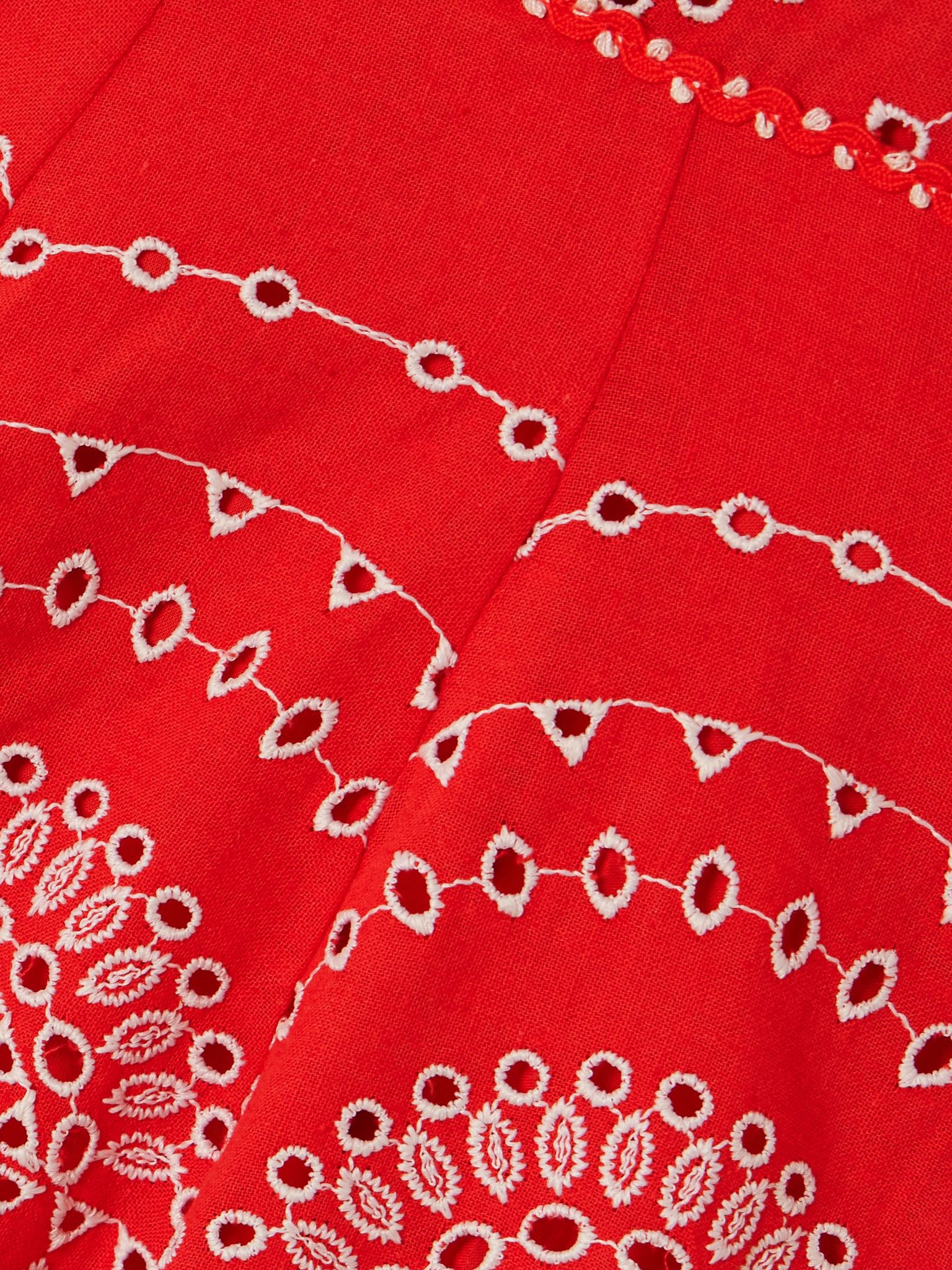 Winnie broderie anglaise cotton-blend mini dress Red - 4