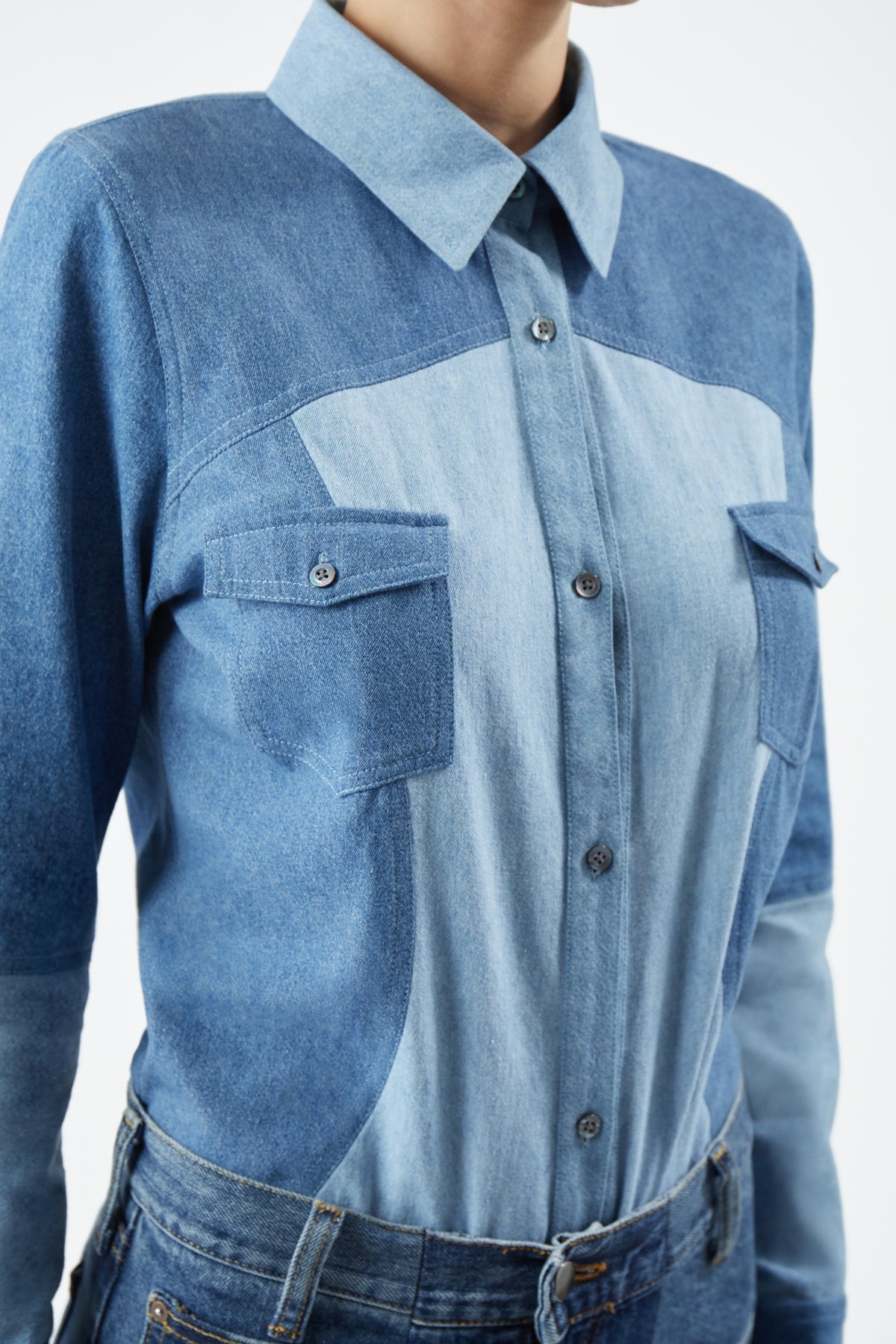 Elly Shirt in Upcycled Denim - 6