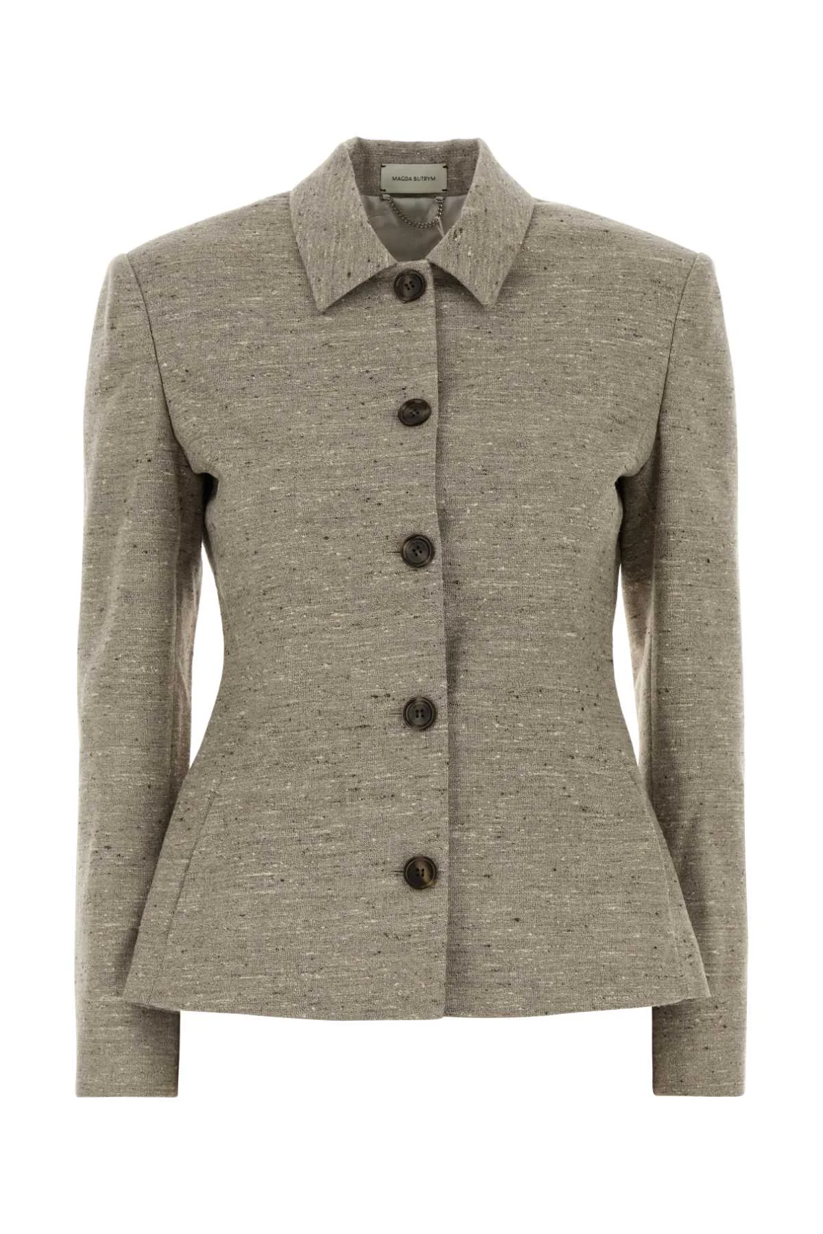 Magda Butrym Women Melange Dove Grey Silk Blend Blazer - 1