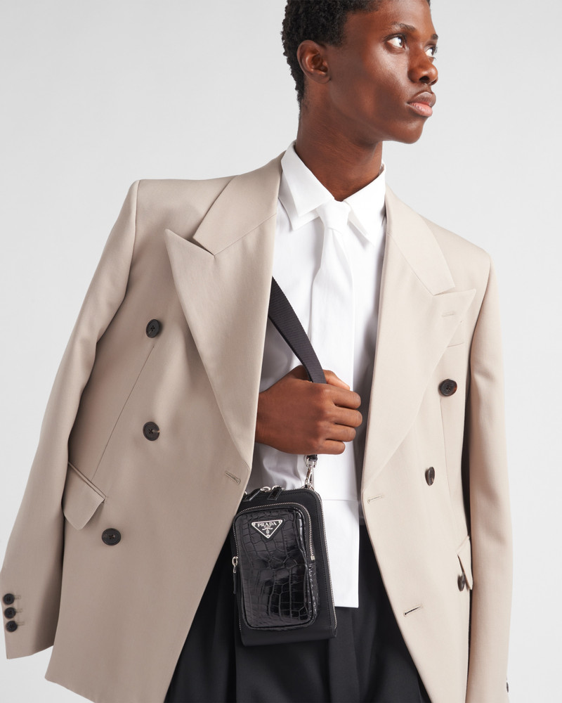 Prada Re-Nylon and crocodile leather smartphone case outlook