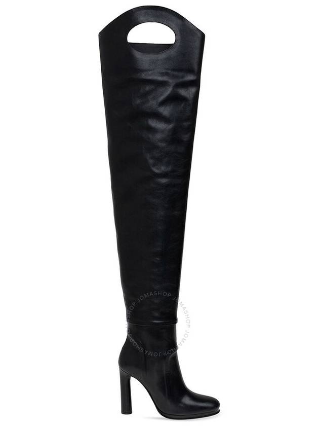 Women's Leather Long Boots Black - 2