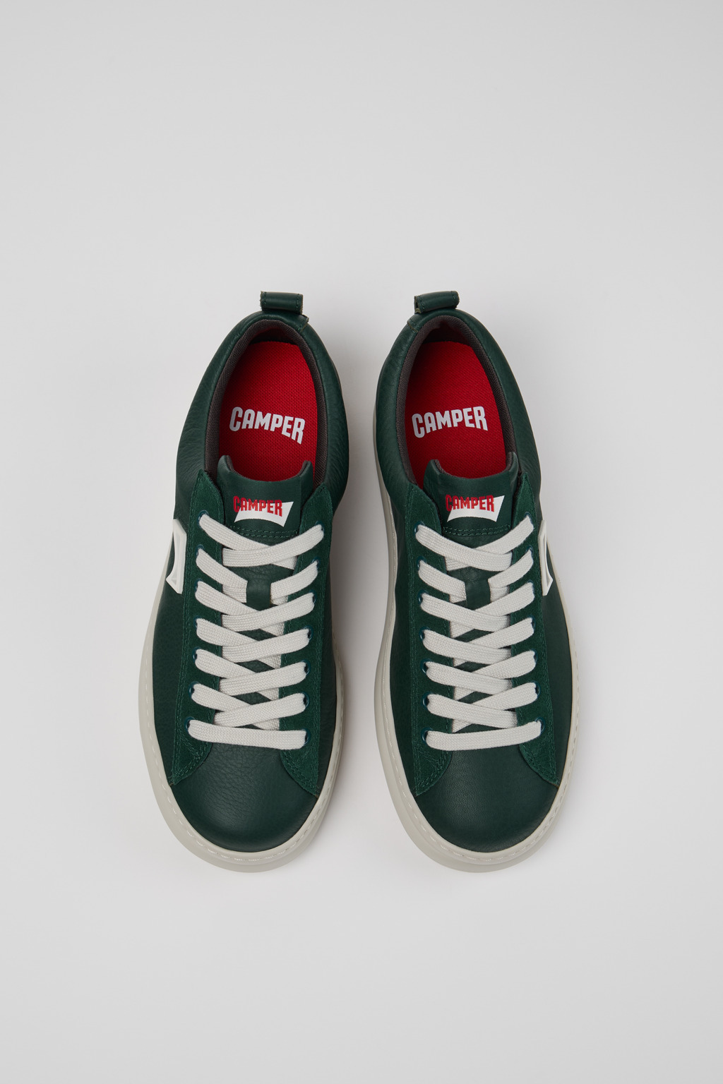Green Leather and Nubuck Sneakers for Men. - 5