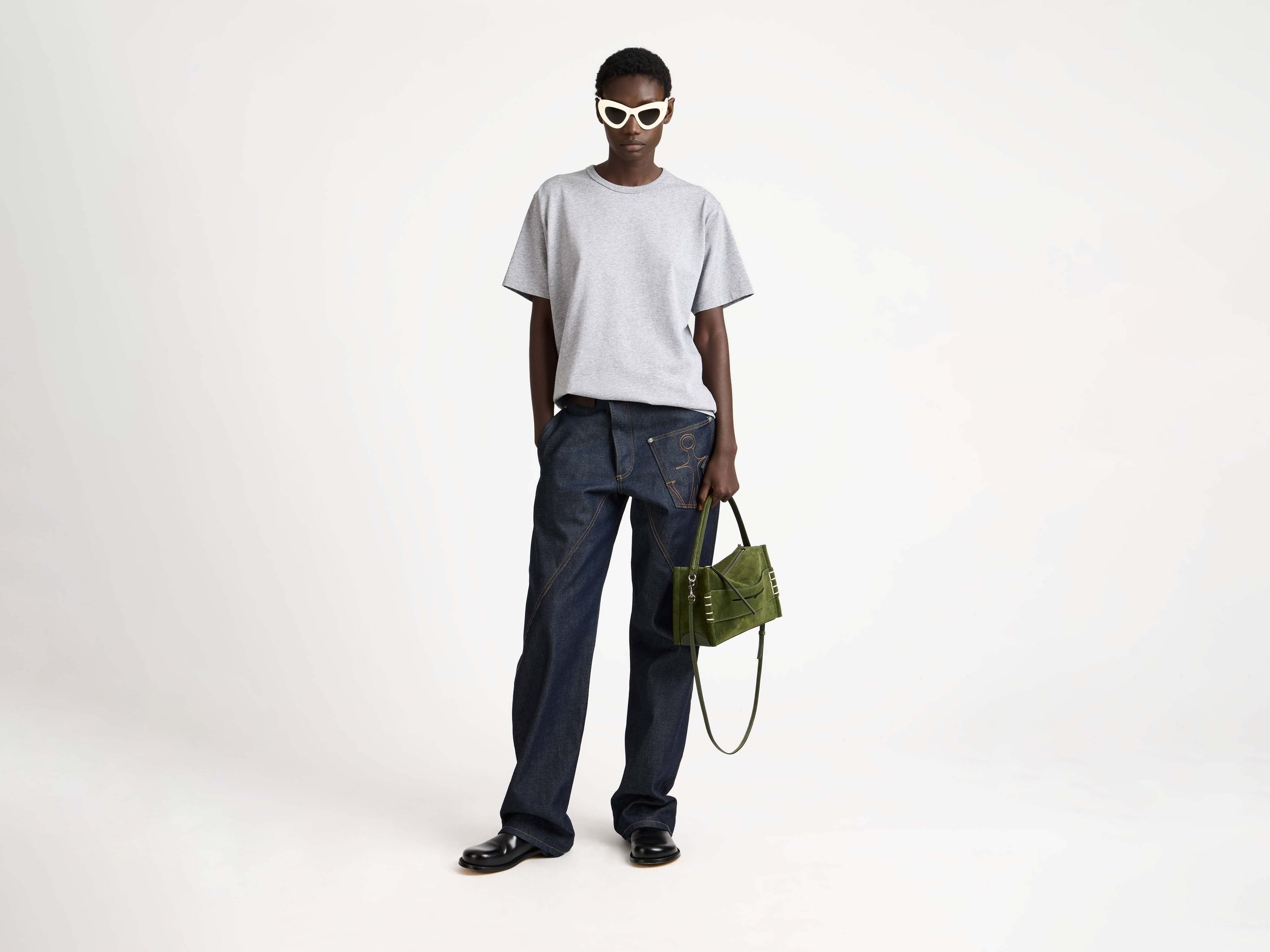 SMALL LOAFER BAG IN KHAKI SUEDE - 4