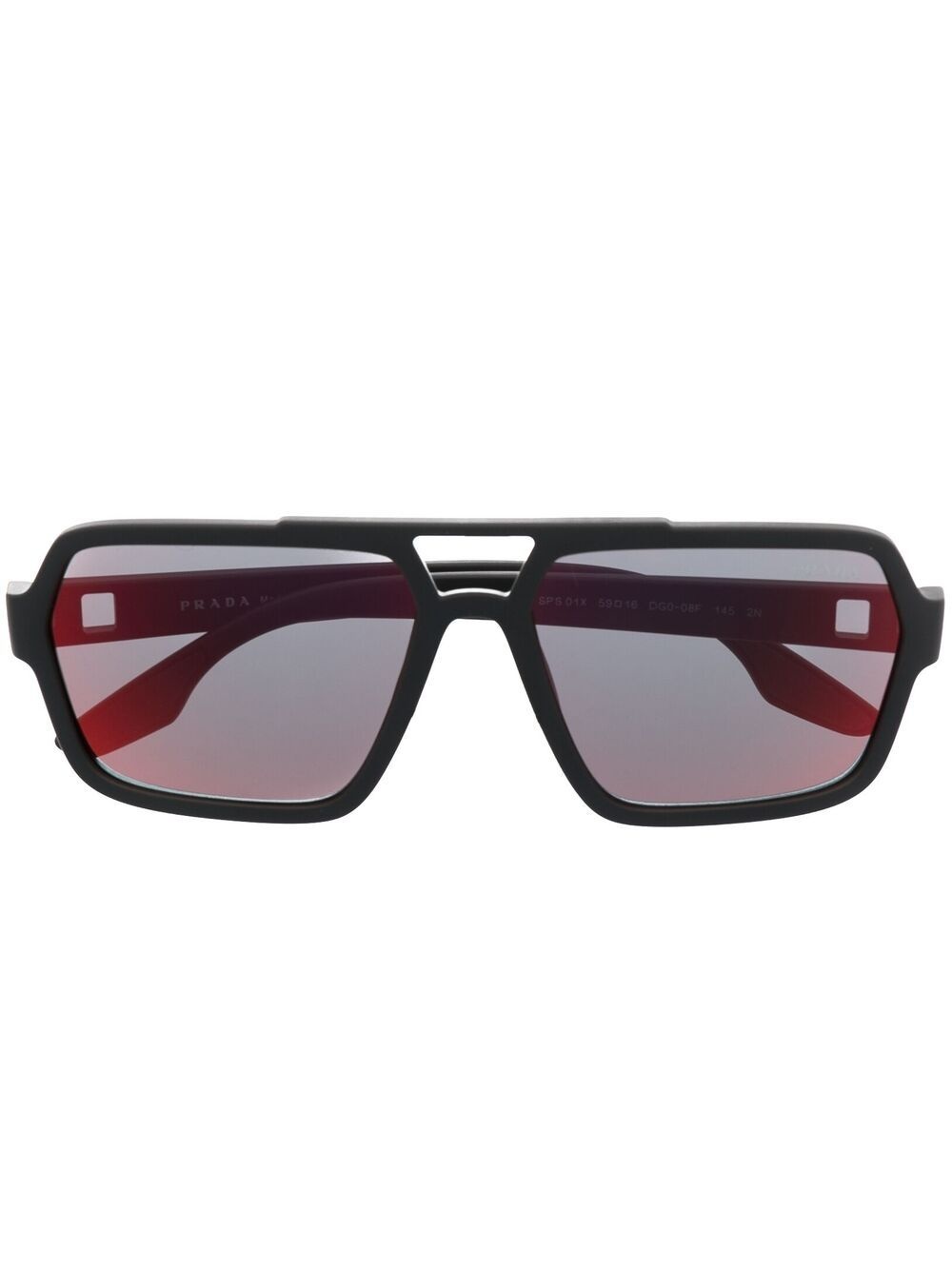 square-frame gradient lens sunglasses - 1