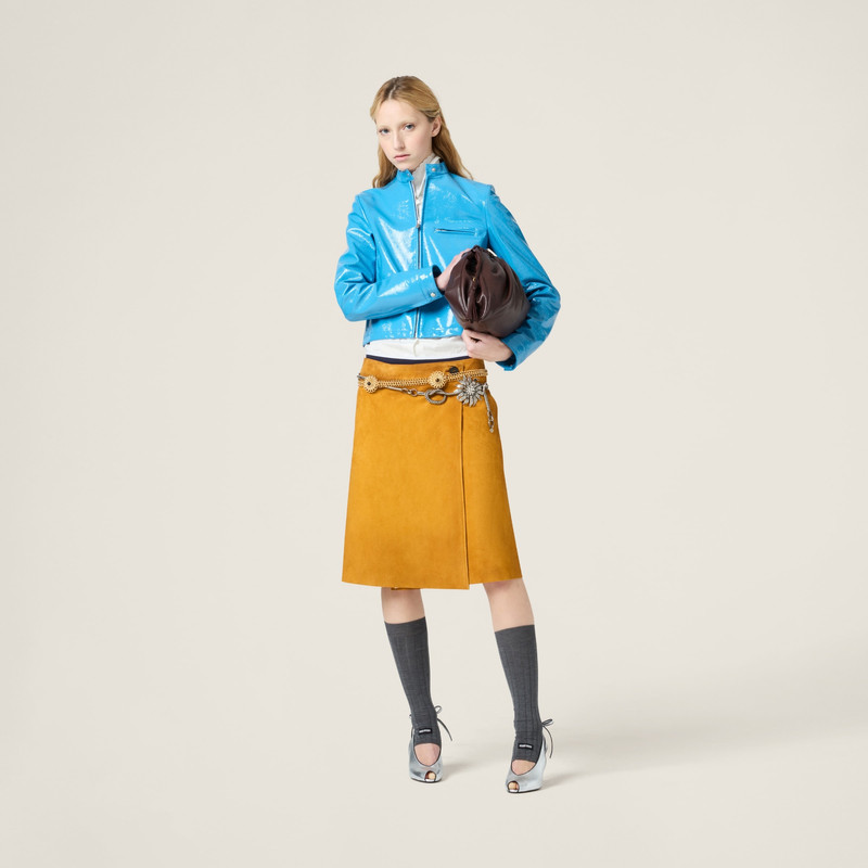 Miu Miu Suede wraparound skirt outlook