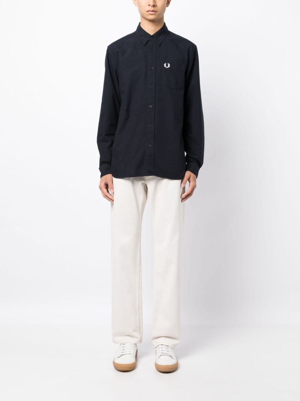 logo-embroidered  long-sleeve shirt - 3