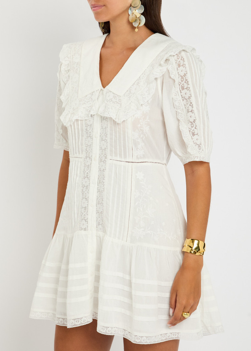 RIXO Rixo Dove Pansy Embroidery Cotton Mini Dress outlook