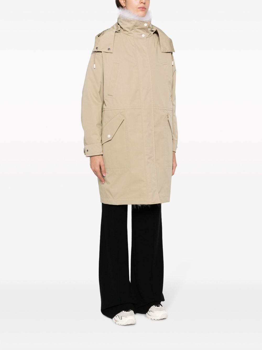 hooded midi parka - 3
