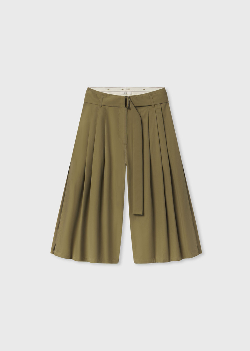 Pleated Culotte Pant in Cotton Poplin 1