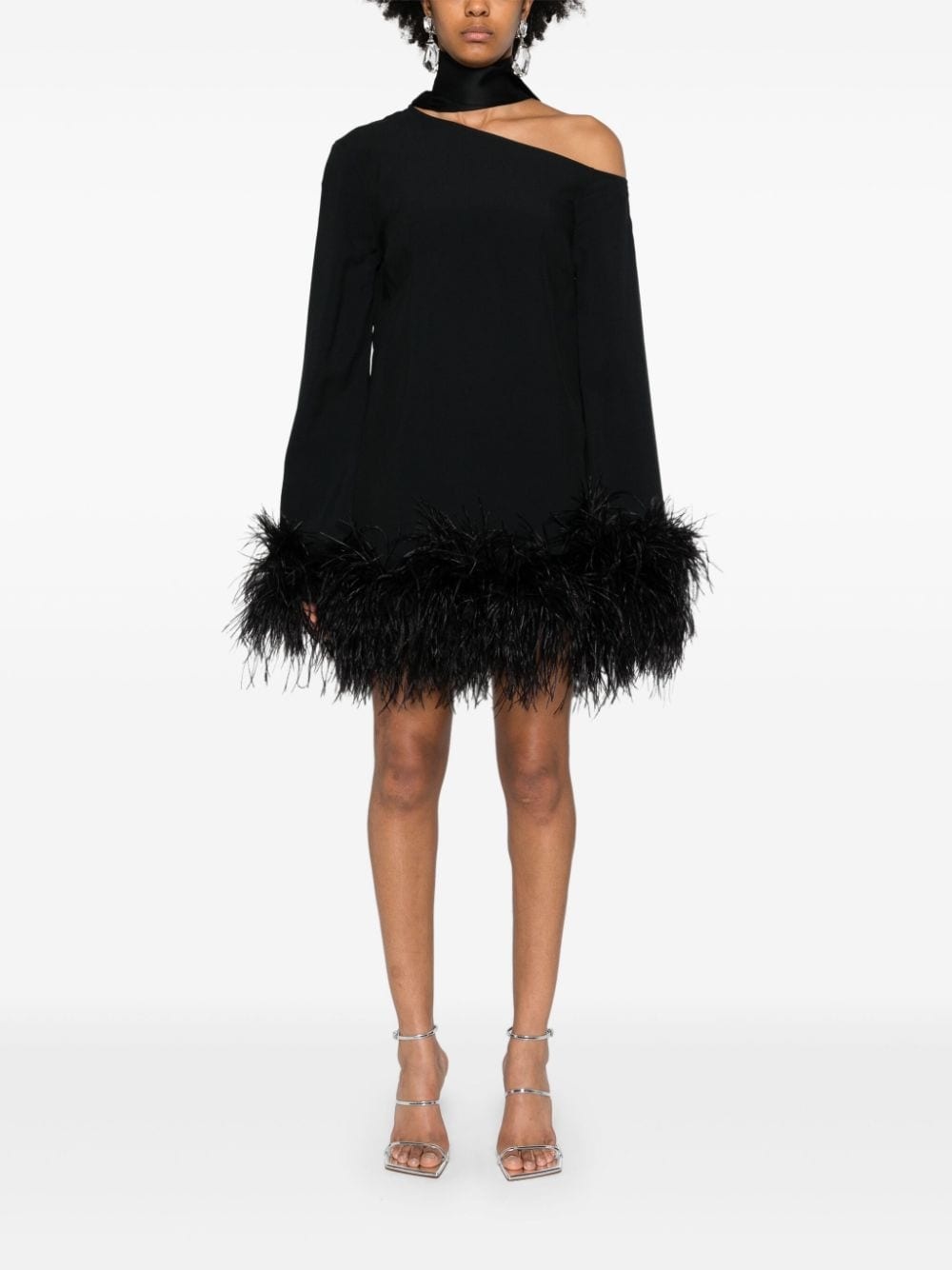 Adige feather-trim minidress - 2