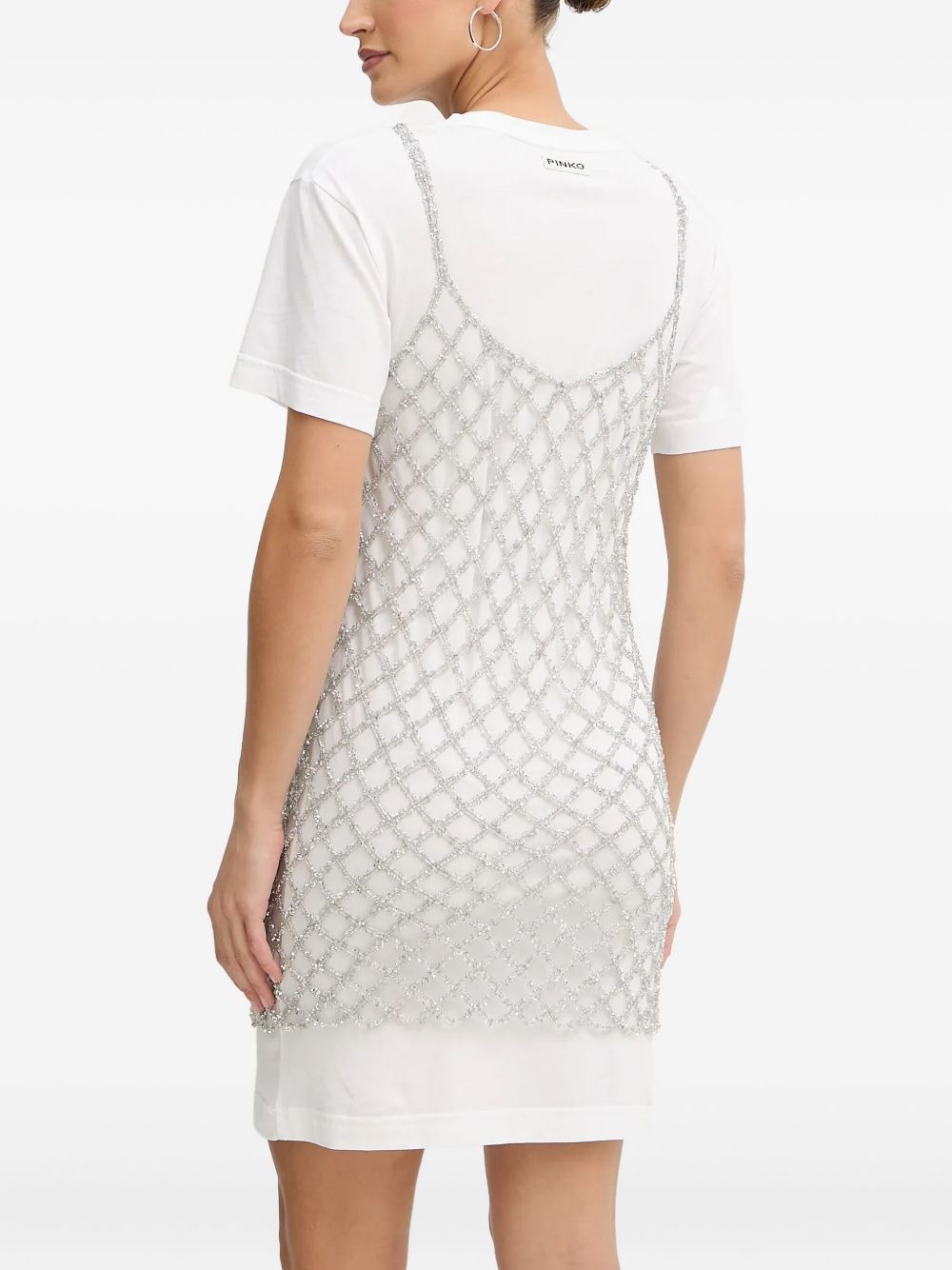 embellished-net mini dress - 3