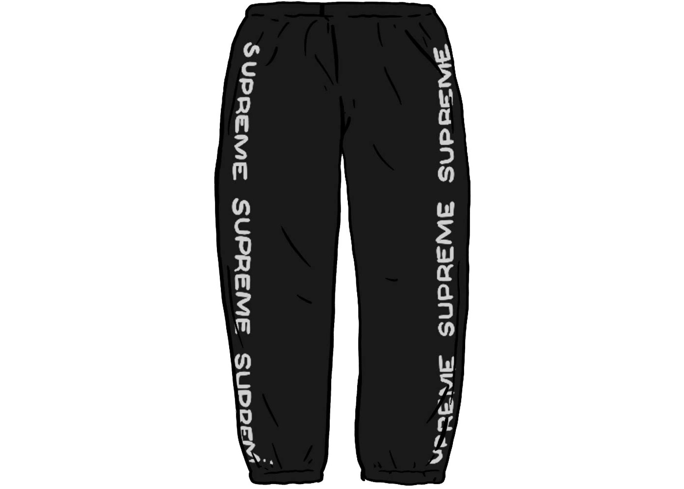 Supreme Metallic Rib Sweatpant Black - 1