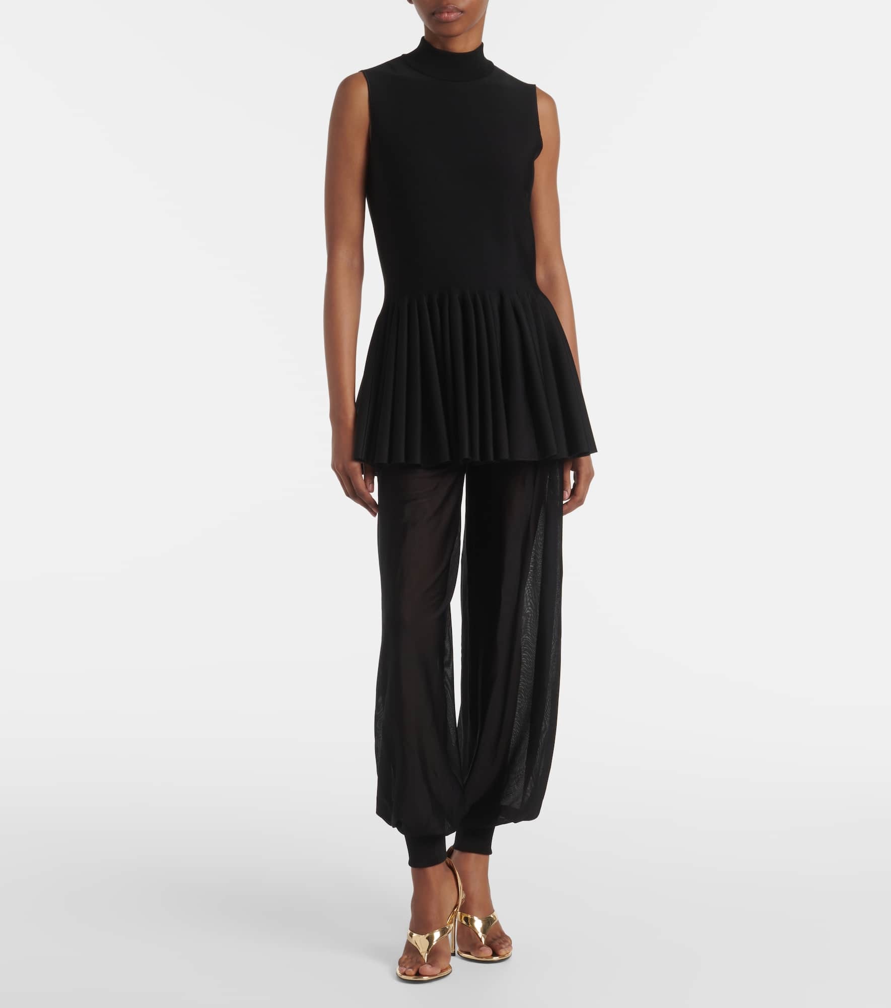 Pleated turtleneck top - 2