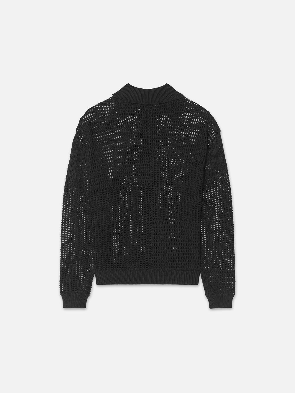 Tonal Crochet Sweater in Black - 3