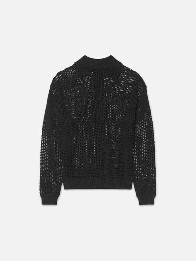 FRAME Tonal Crochet Sweater in Black outlook