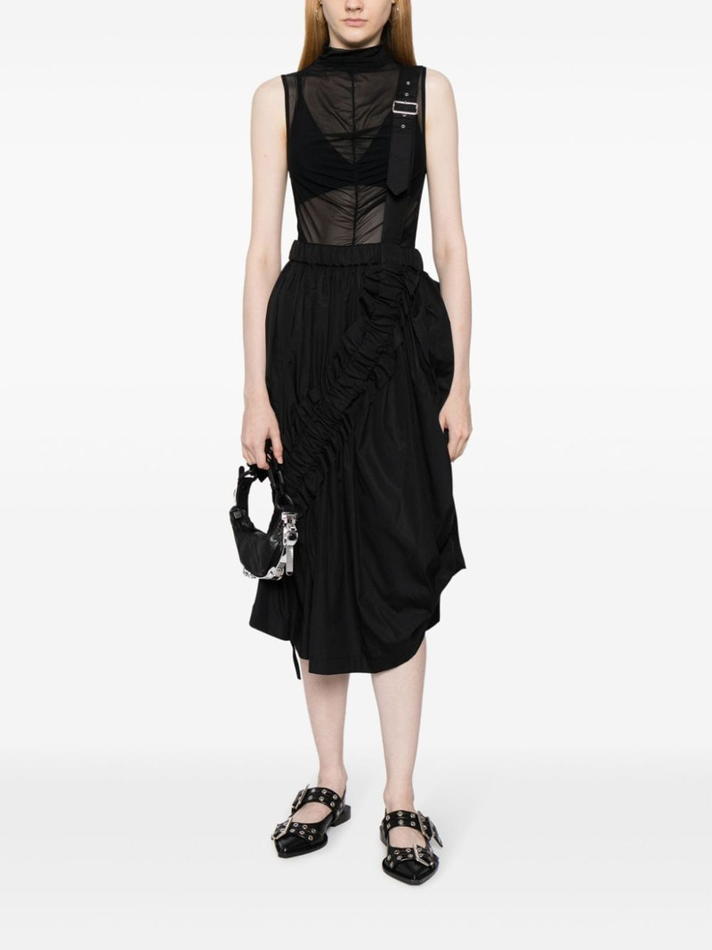 Noir Kei Ninomiya ruched-detailing cotton skirt outlook