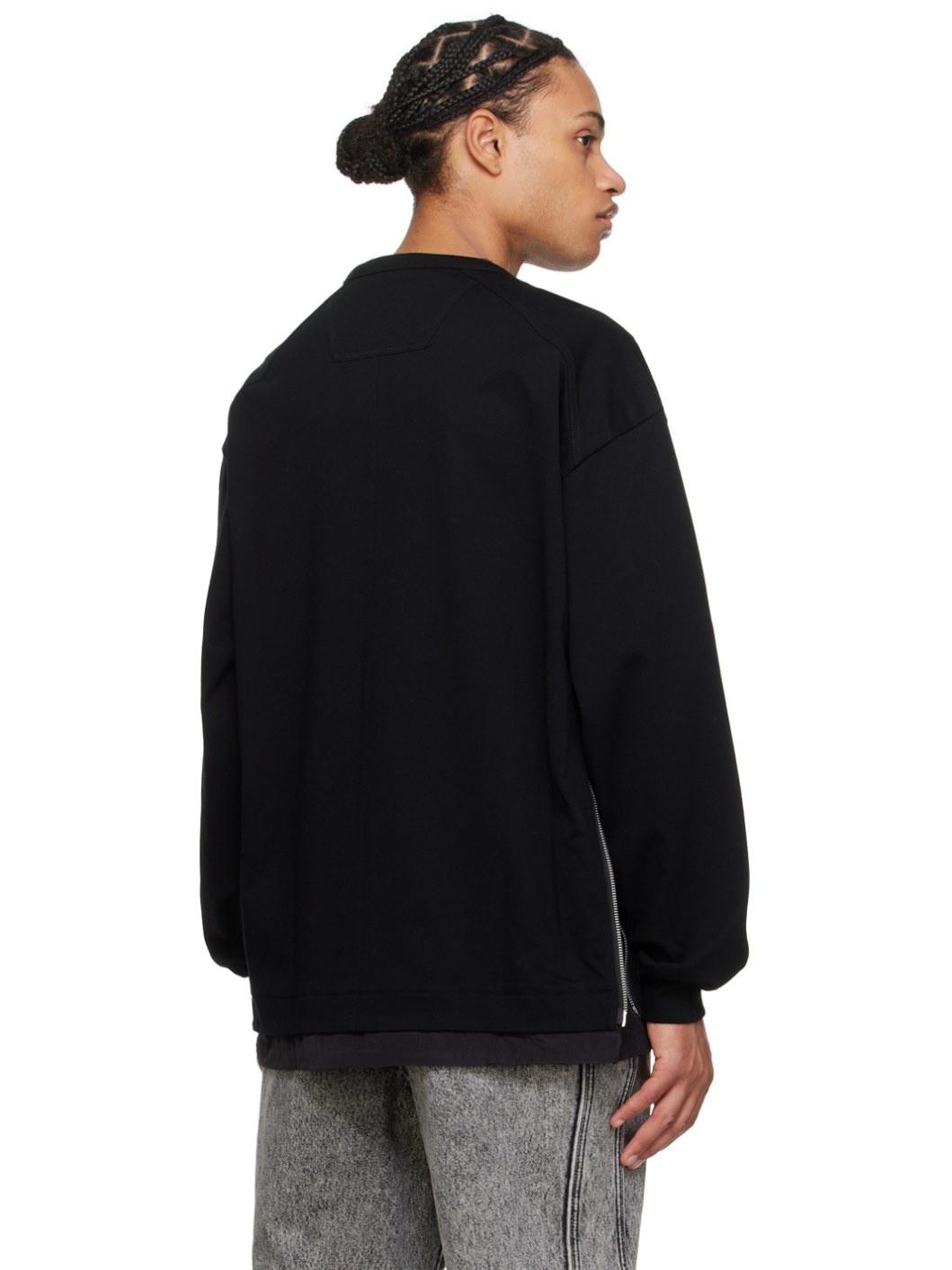 Black Side Zip Sweatshirt - 4