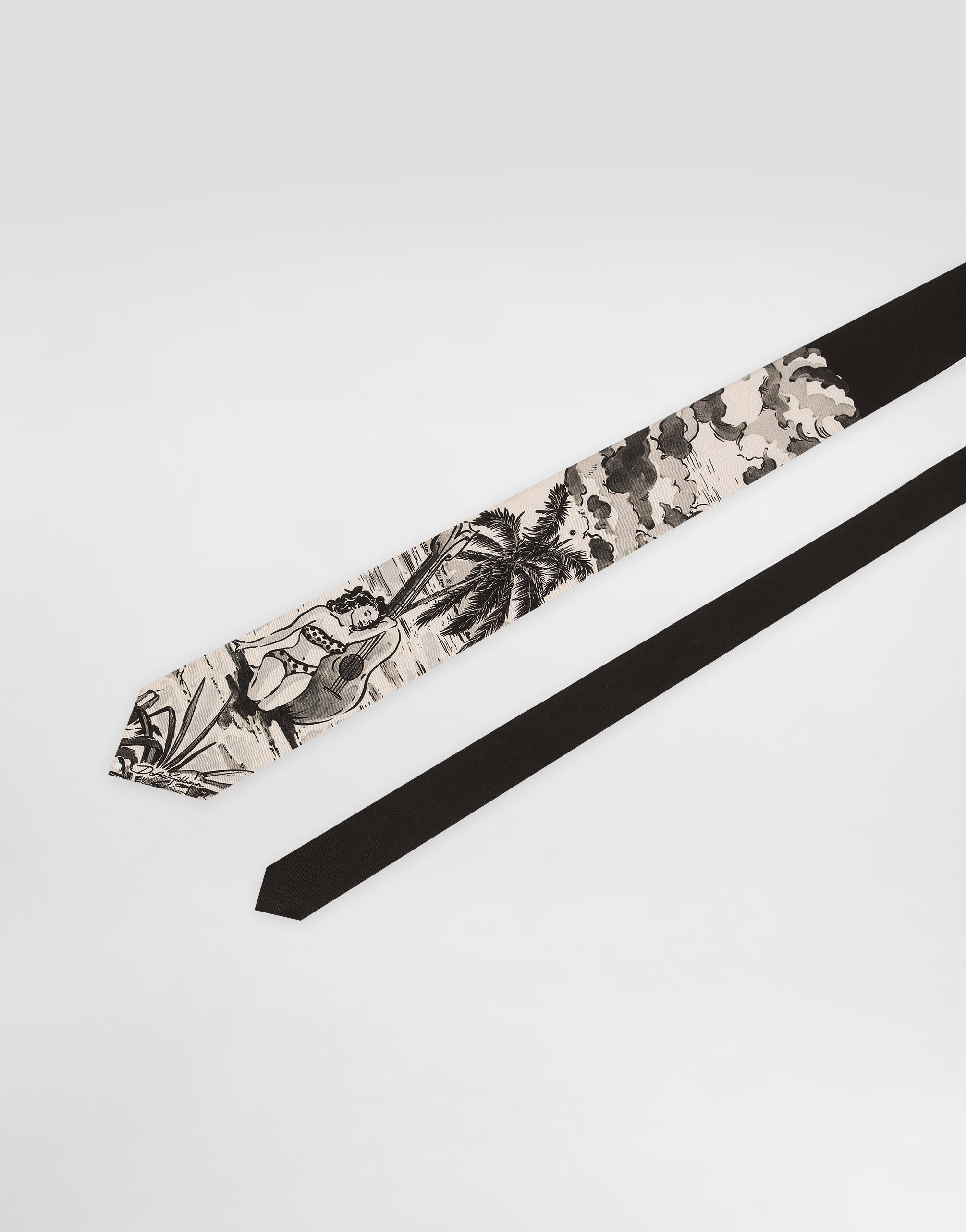 Pin-up print silk tie - 3