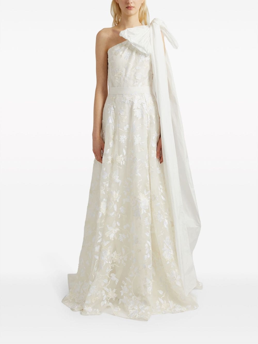 Hanne one-shoulder embroidered gown - 2