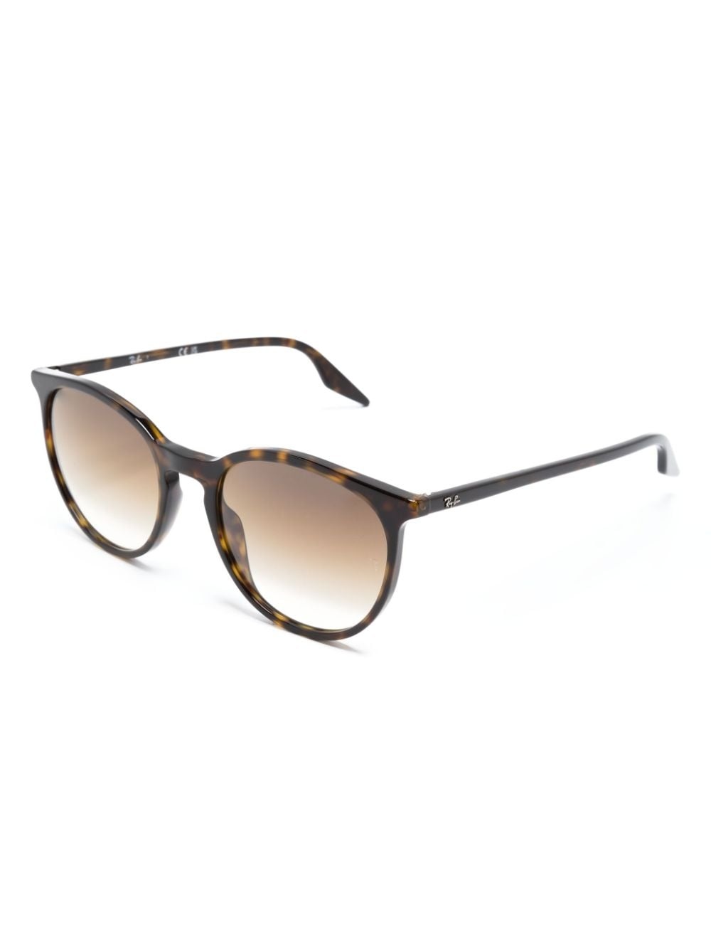 tortoiseshell-effect round-frame sunglasses - 2