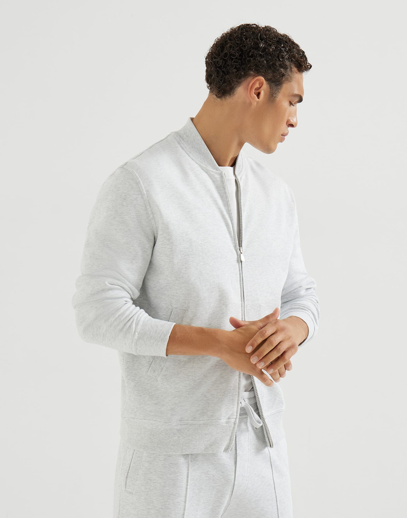 Techno cotton French terry sweatshirt with zipper 5