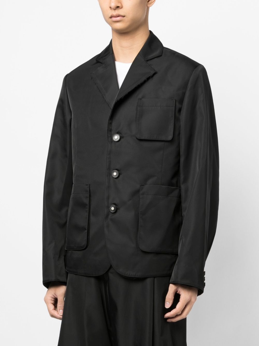 patch-pocket single-breasted blazer - 3