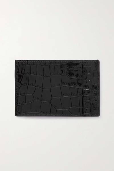 SAINT LAURENT Uptown glossed croc-effect leather cardholder outlook