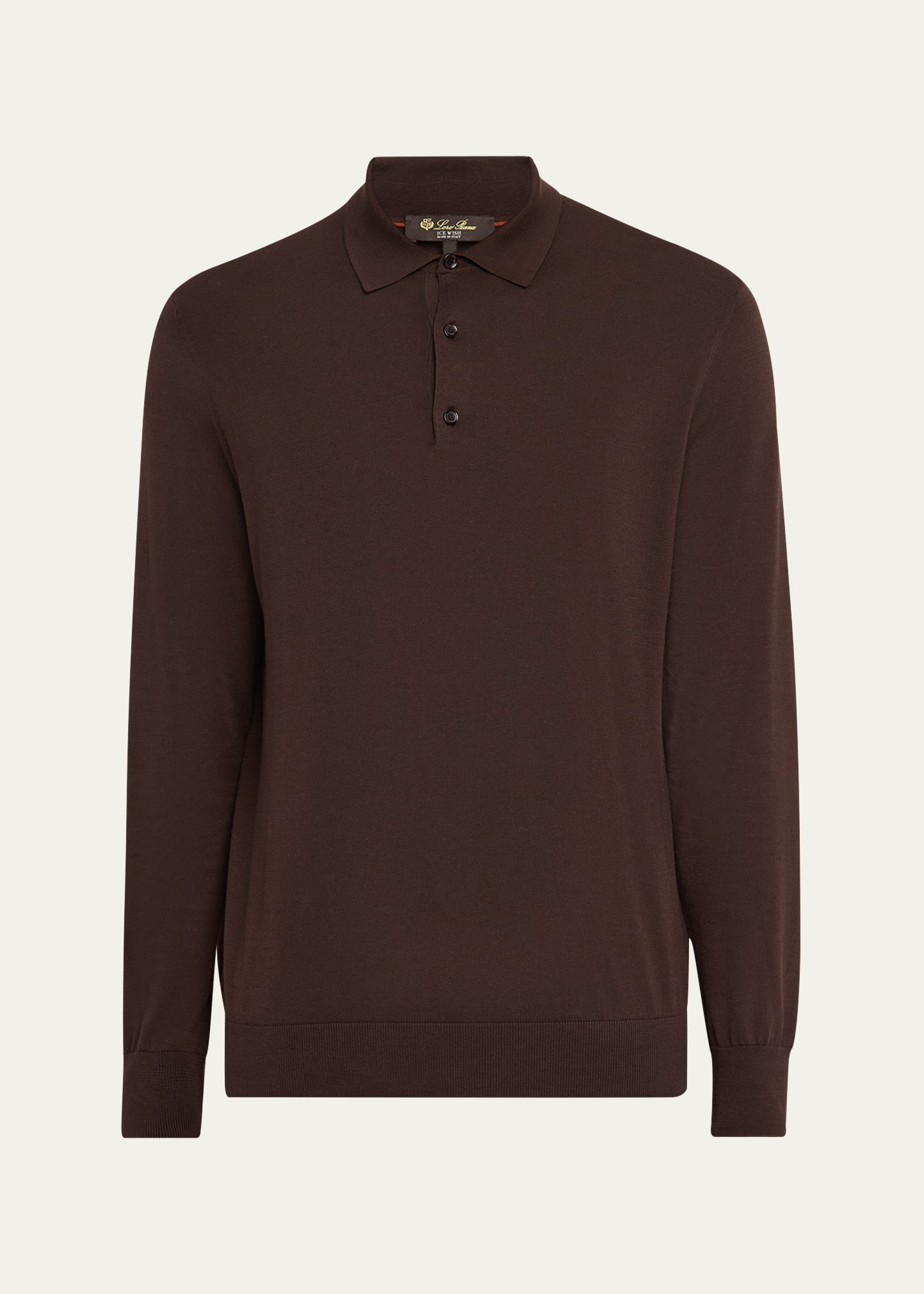 Men's Loro Island Cotton Giza Long-Sleeve Polo Shirt - 1