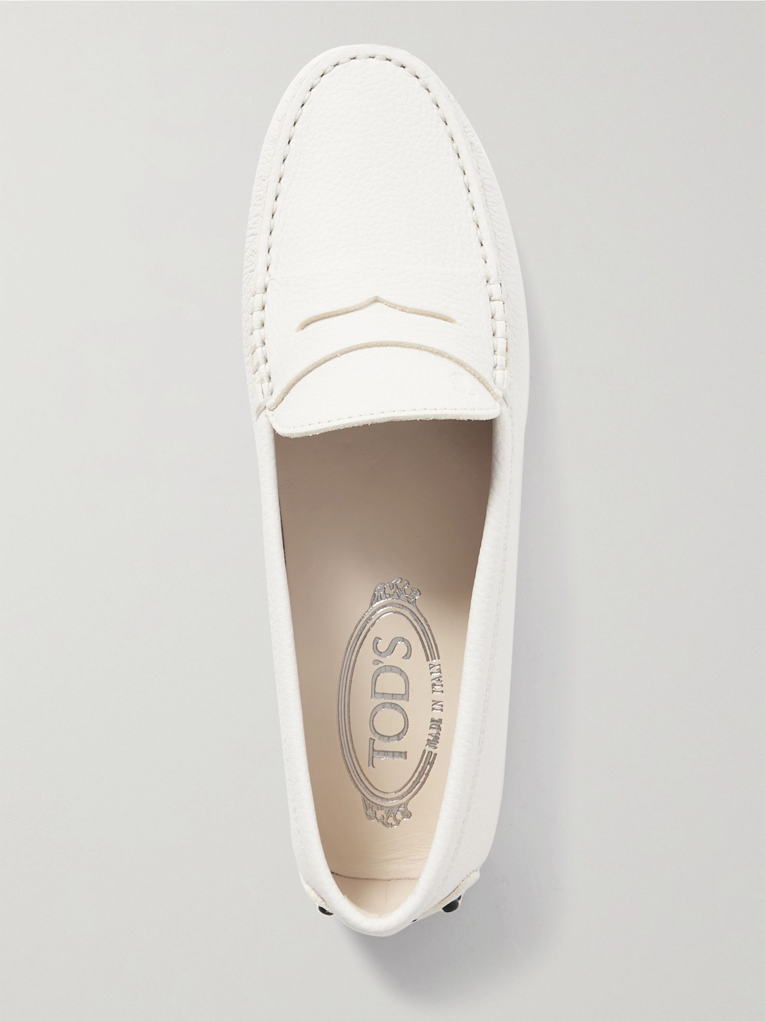 Gommino textured-leather loafers White - 5