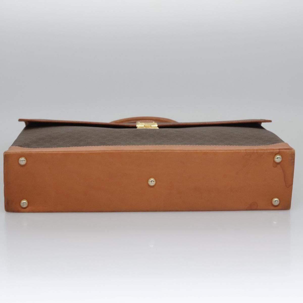 CELINE Macadam Canvas Business Bag Pvc Leather Brown Gold - 5