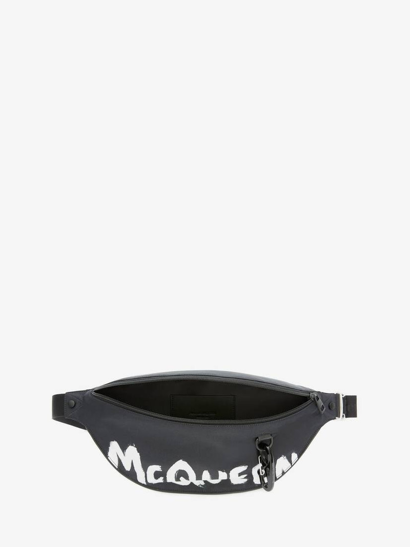 Oversize Harness Belt Bag in Black/white 4