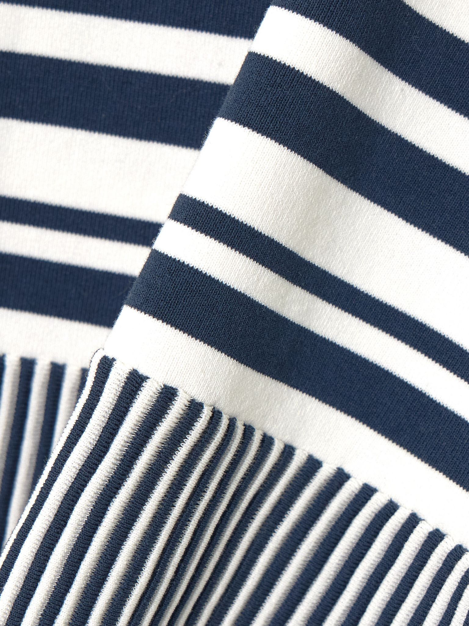 Citara strapless striped cotton-blend top Navy - 4