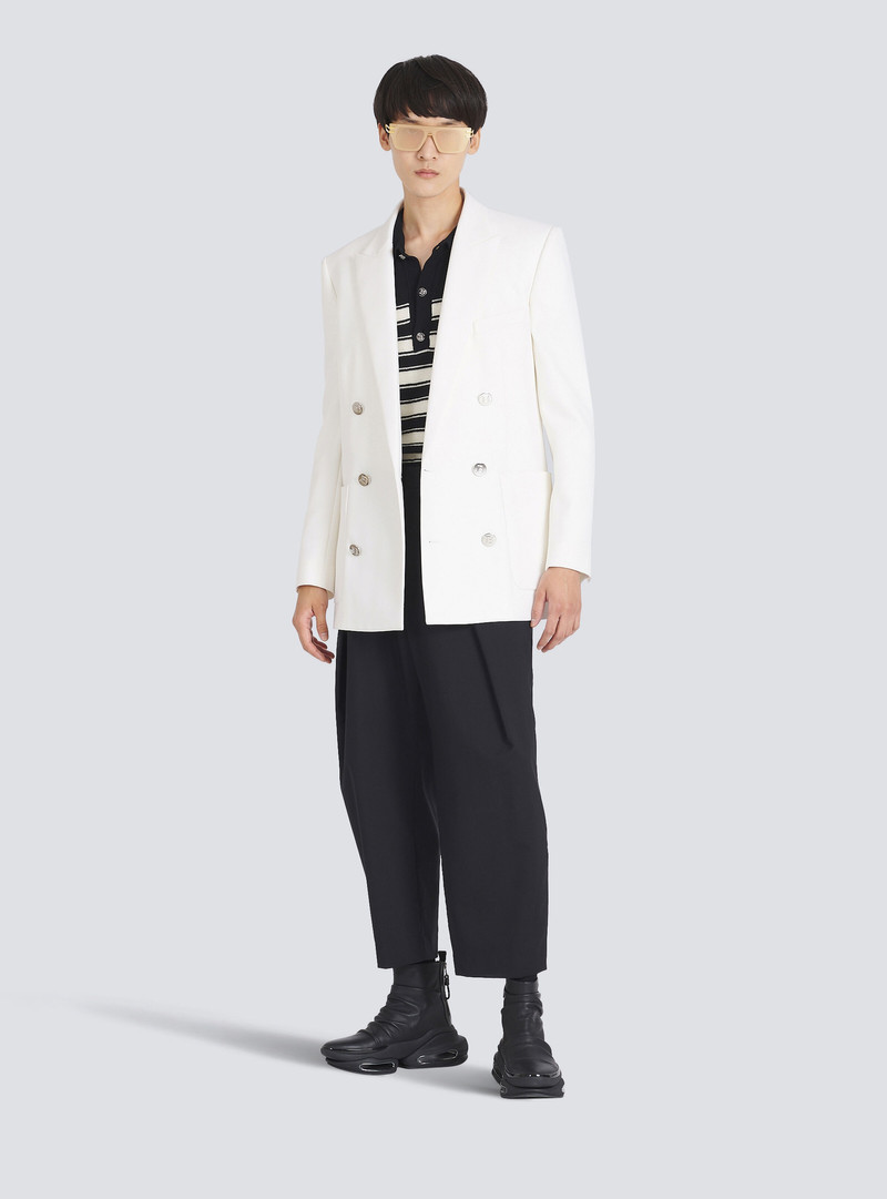 Balmain Twill blazer with double-breasted silver-tone buttoned fastening outlook