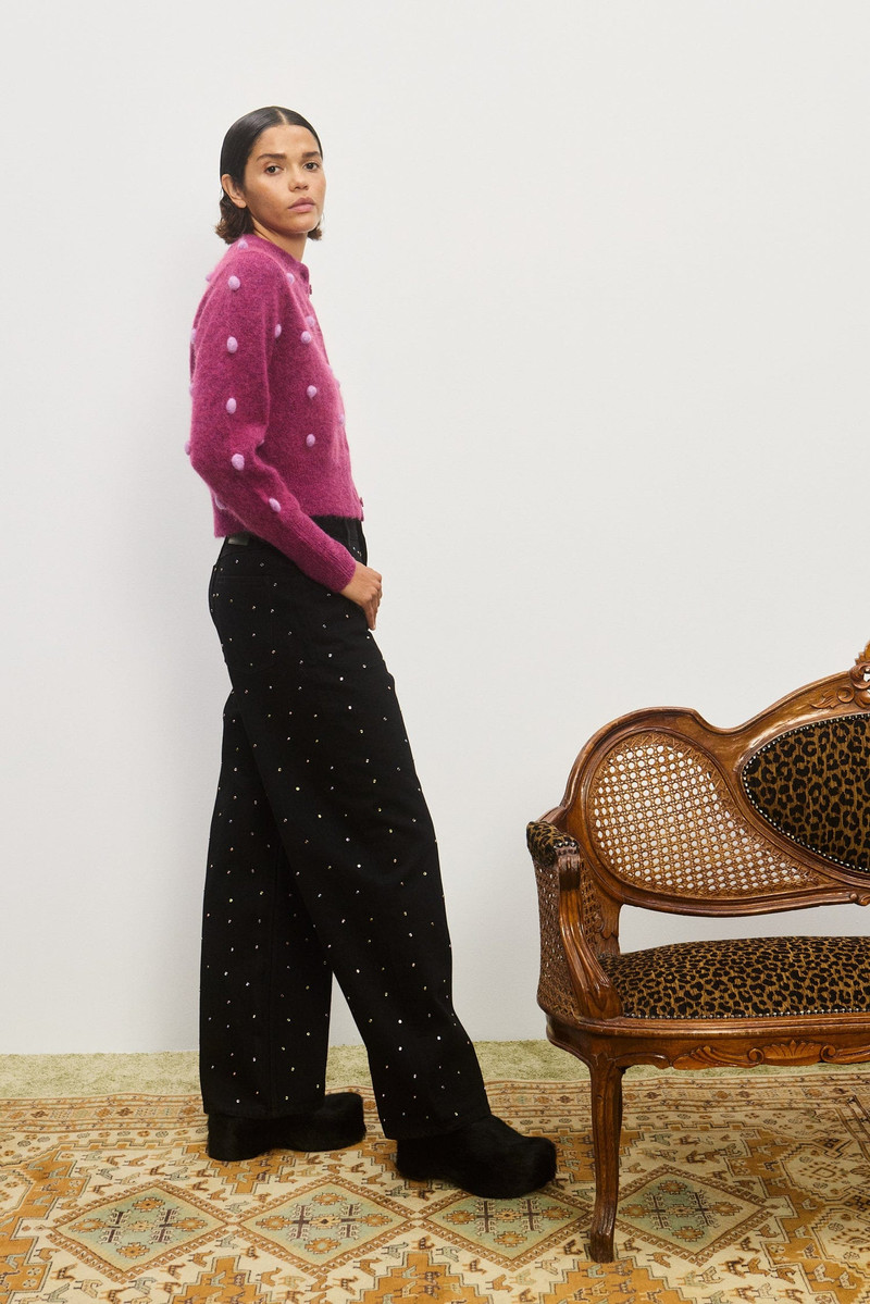 Elia Mulberry Cropped Cardigan 3