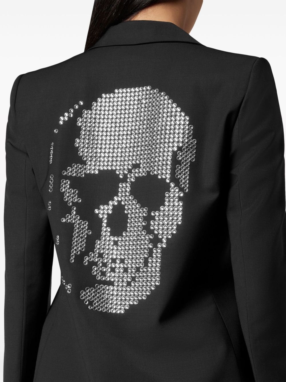 skull crystal-embellished blazer - 4