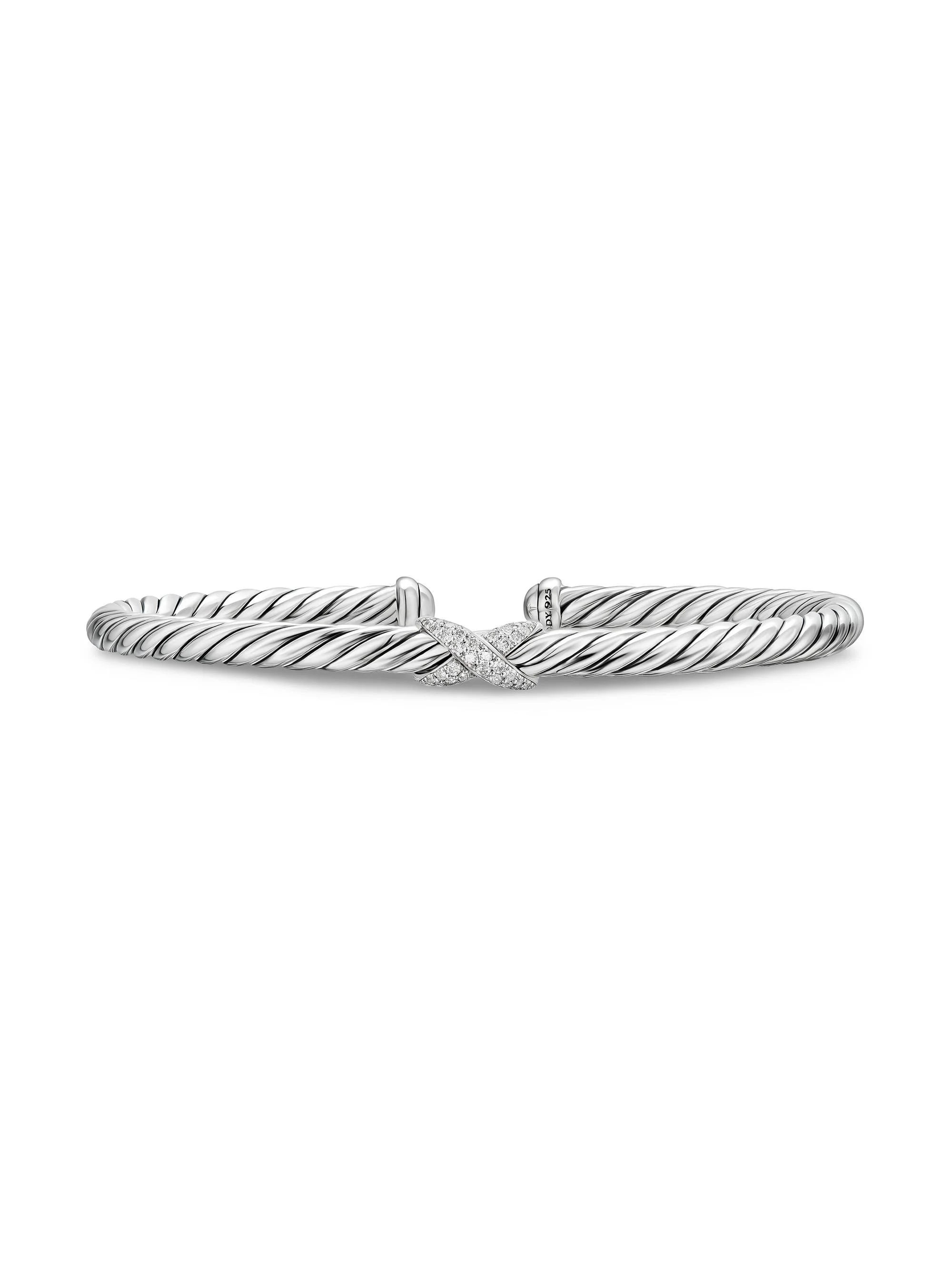 Women's Cable Flex x Station Bracelet in Sterling Silver - Diamond - 1