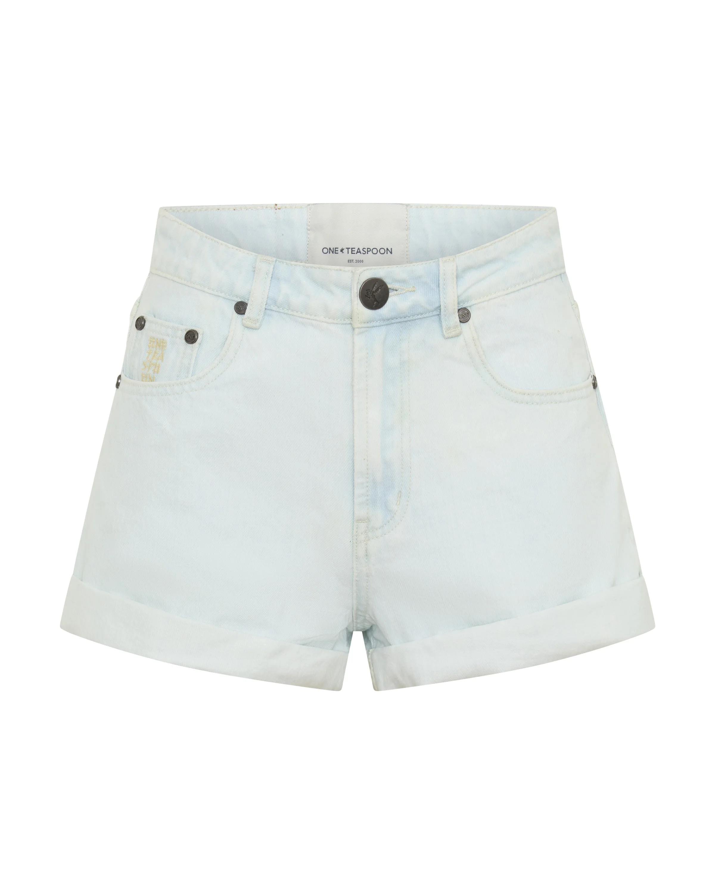 Bandits High Waist Denim Shorts - Blonde Blue - 1