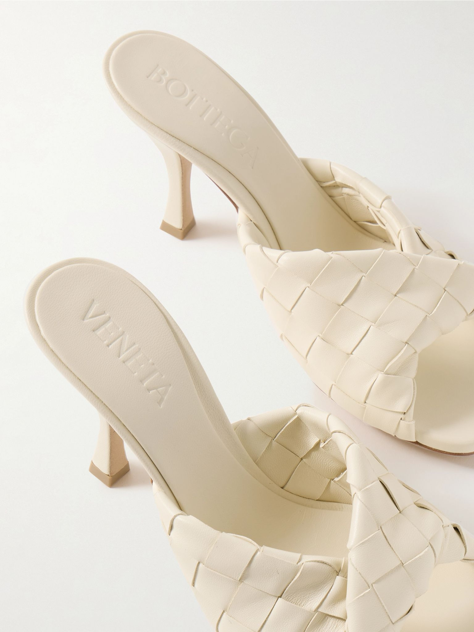 Blink twisted intrecciato leather mules Cream - 4
