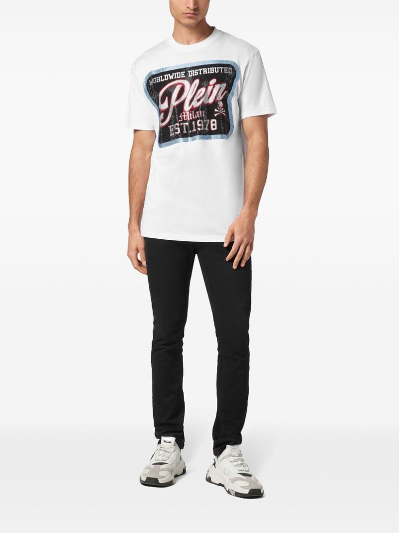 PHILIPP PLEIN logo-patch crew-neck T-shirt outlook