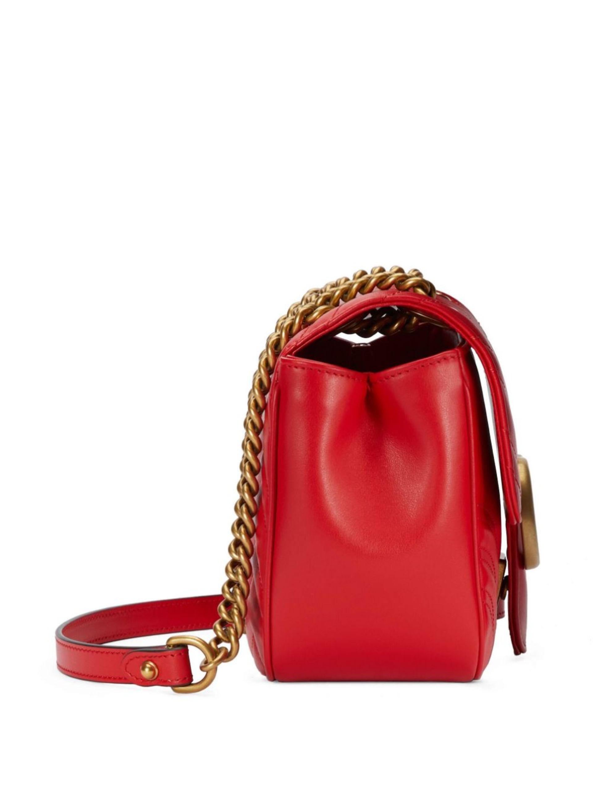 Red GG Marmont Mini Leather Shoulder Bag - 5