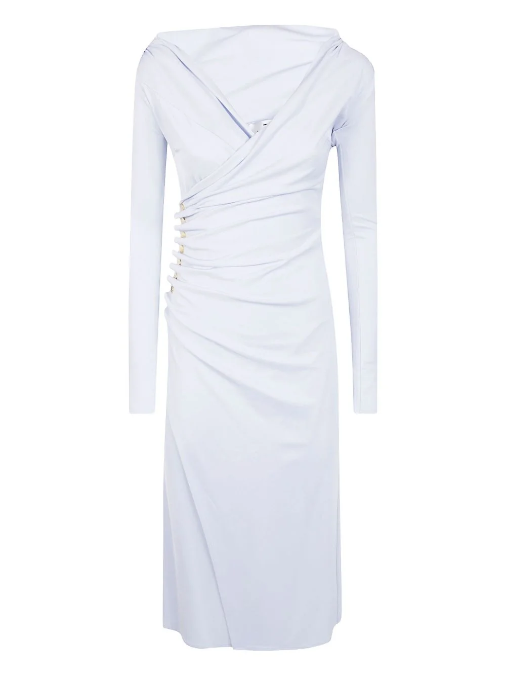 draped button-detail dress - 1