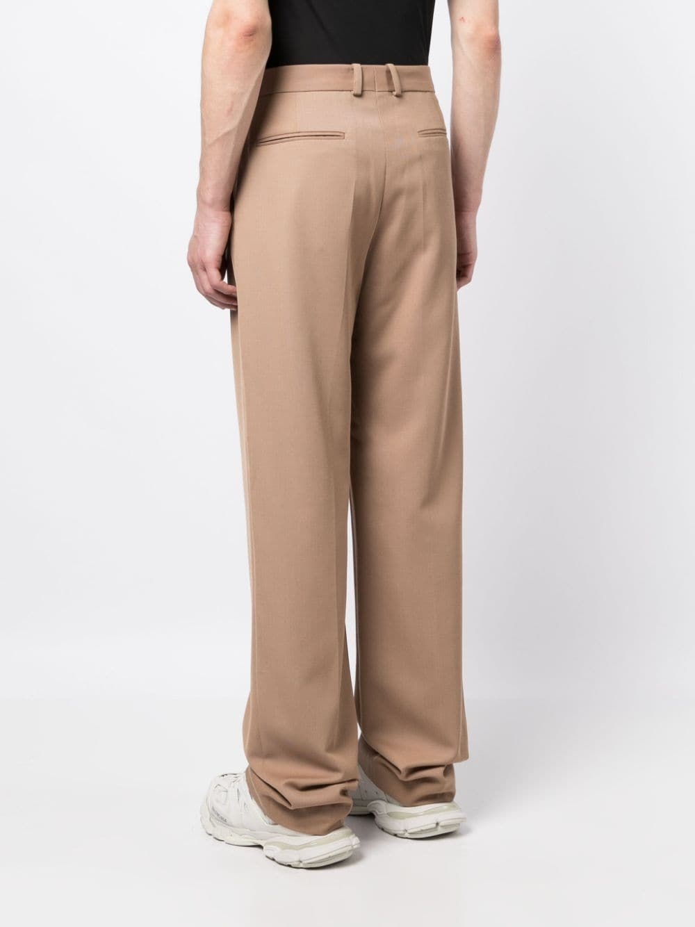 pressed-crease wide-leg trousers - 4