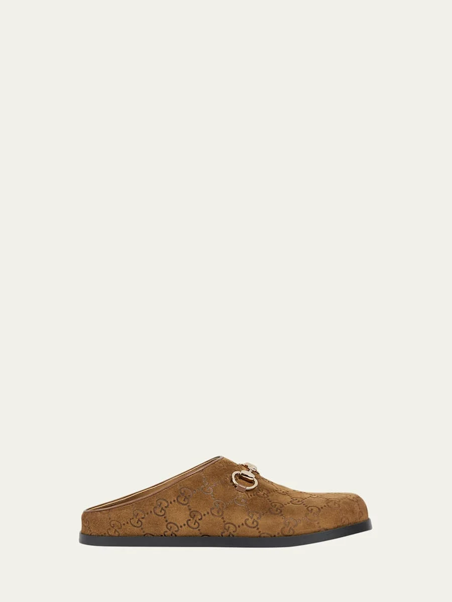 GG Luxury Suede Mules with Horsebit - 1