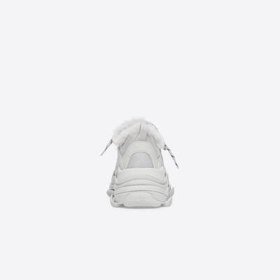 BALENCIAGA Men's Triple S Sneaker Fake Fur in Grey outlook