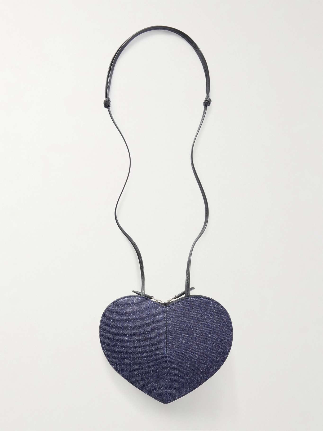 Le Coeur leather-trimmed denim shoulder bag Dark denim - 3
