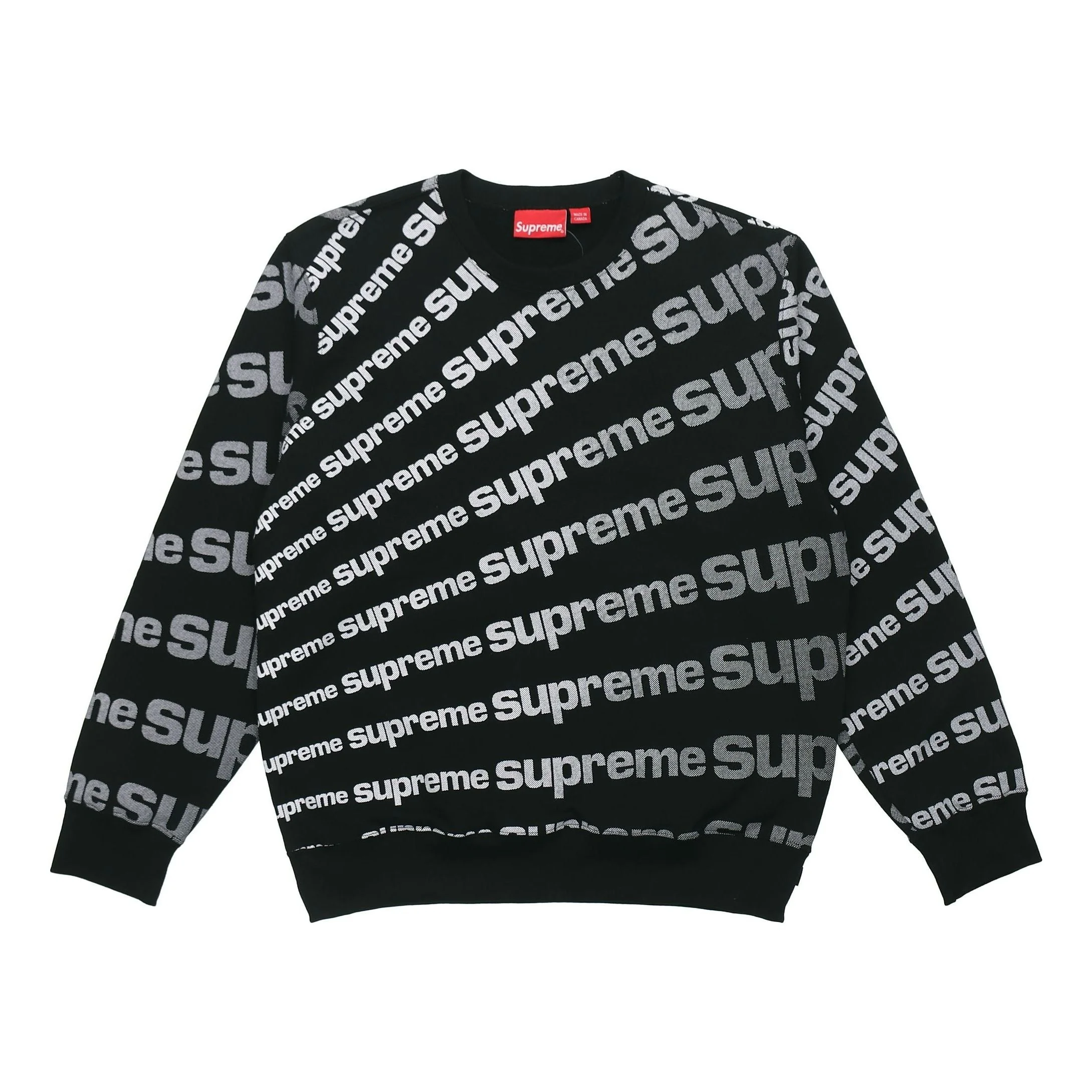 최고 SS20 주 1 광선 Crewneck 로고 가득 차있는 인쇄 둥근 목 Unisex 검정 SUP-SS20-097 - 1