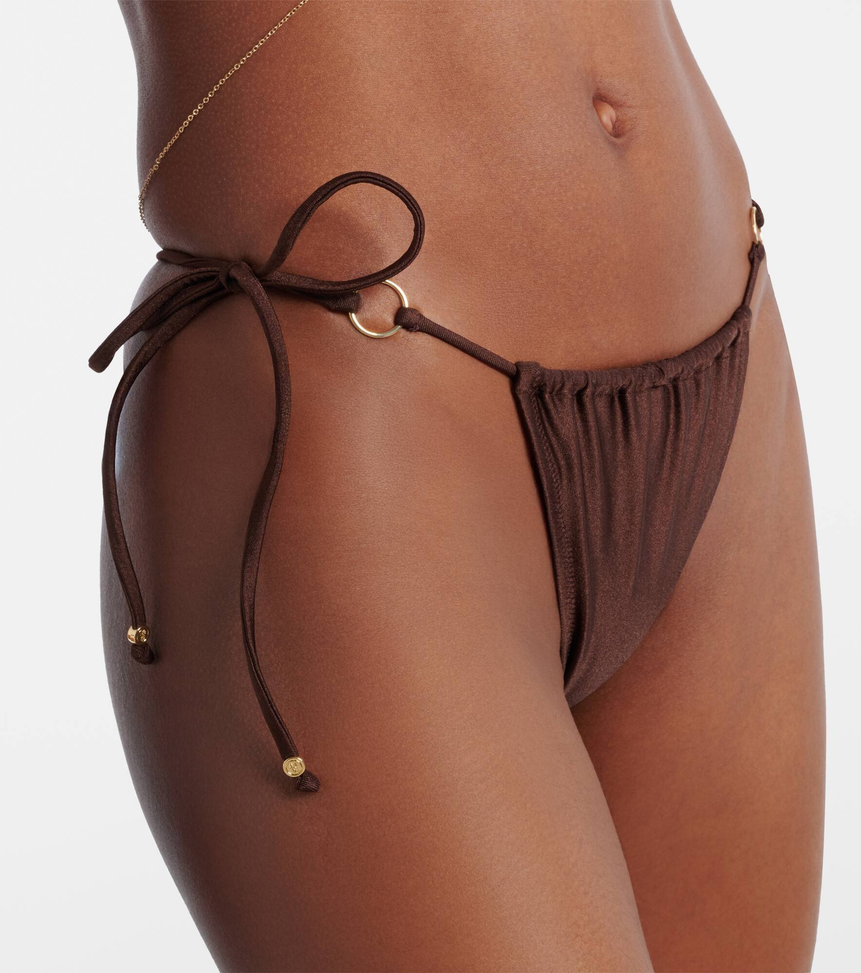 Chain embellished bikini bottoms - 4