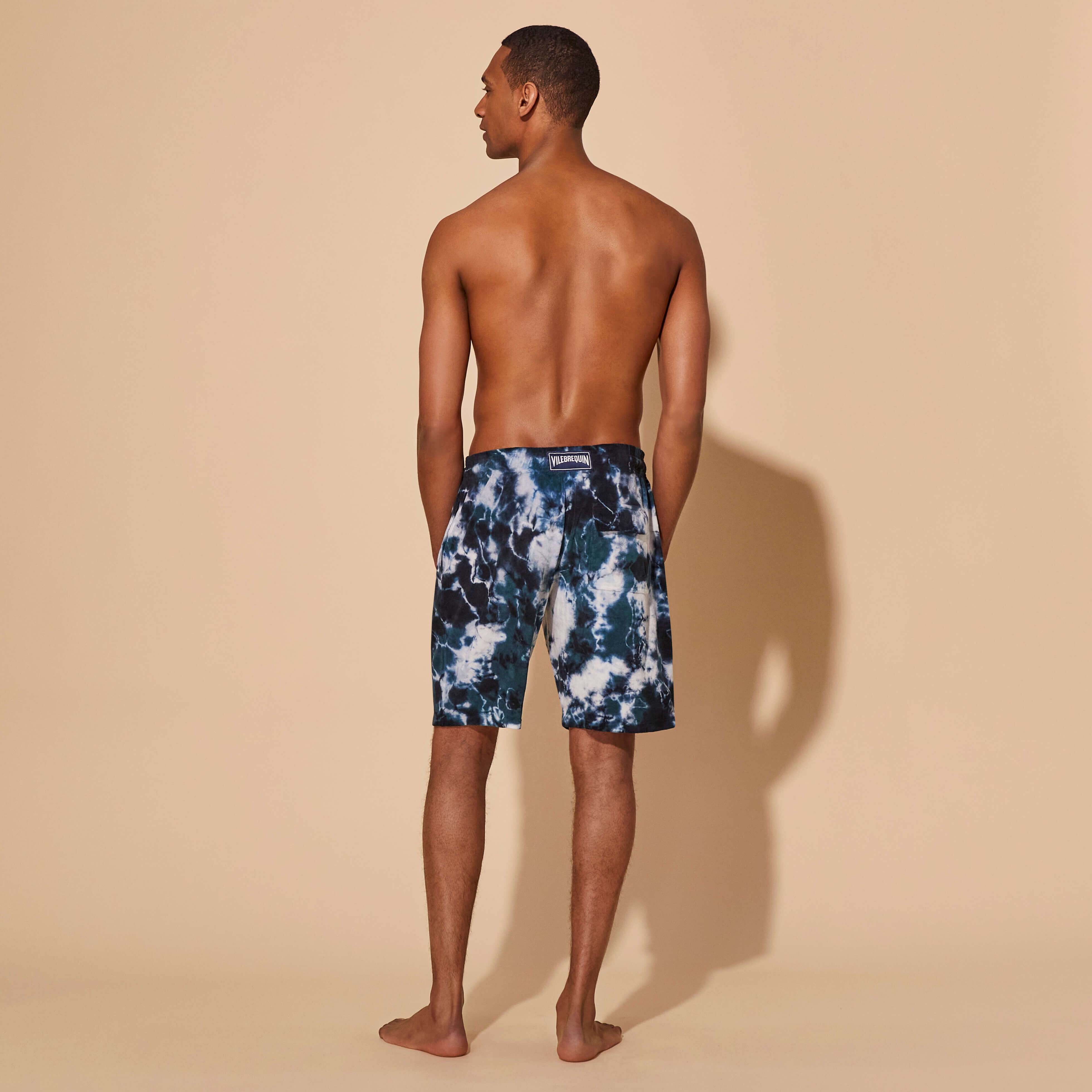 Men Terry Bermuda Shorts Rough Ocean Tie & Dye - 4