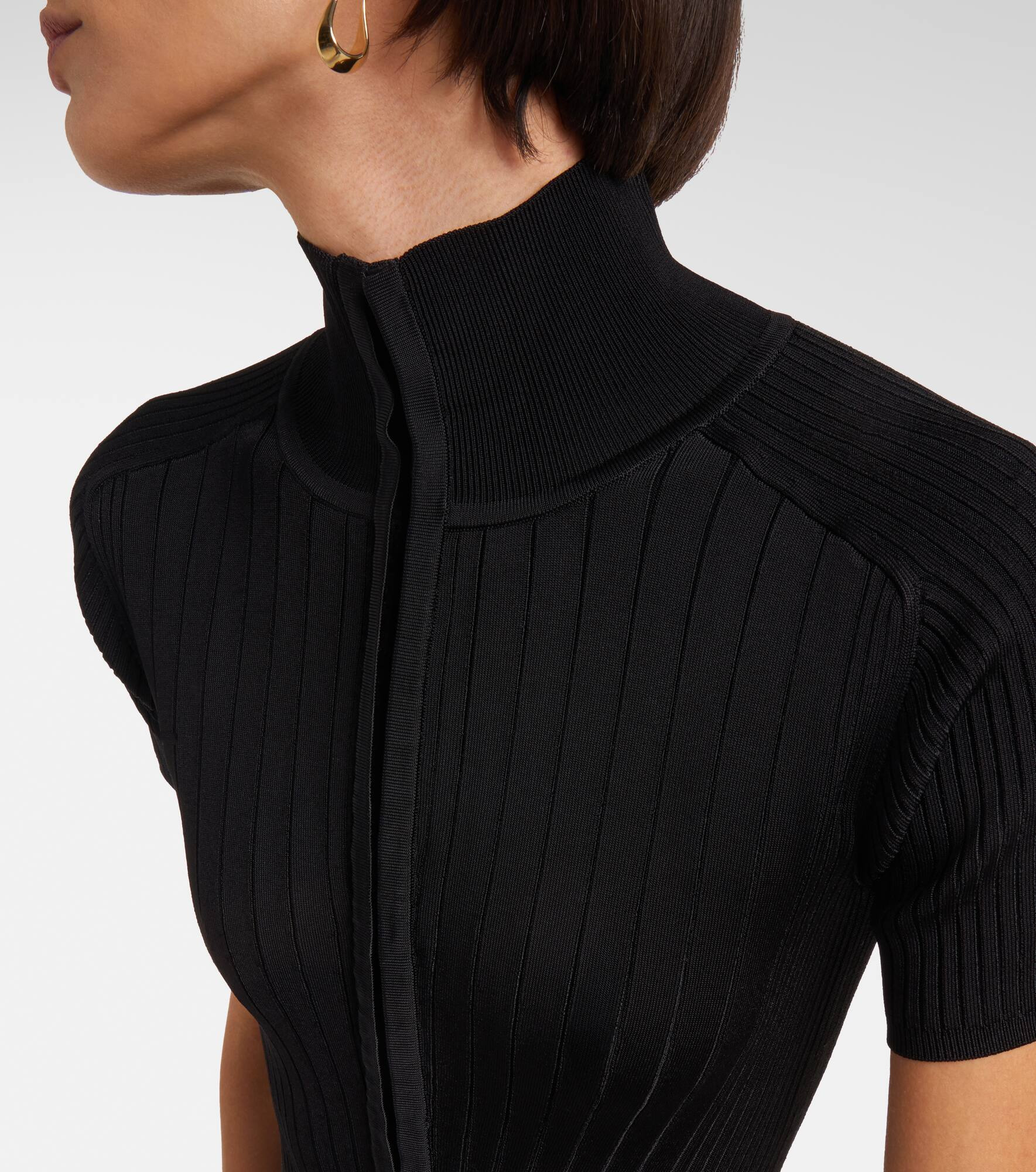 Ribbed-knit midi dress - 4